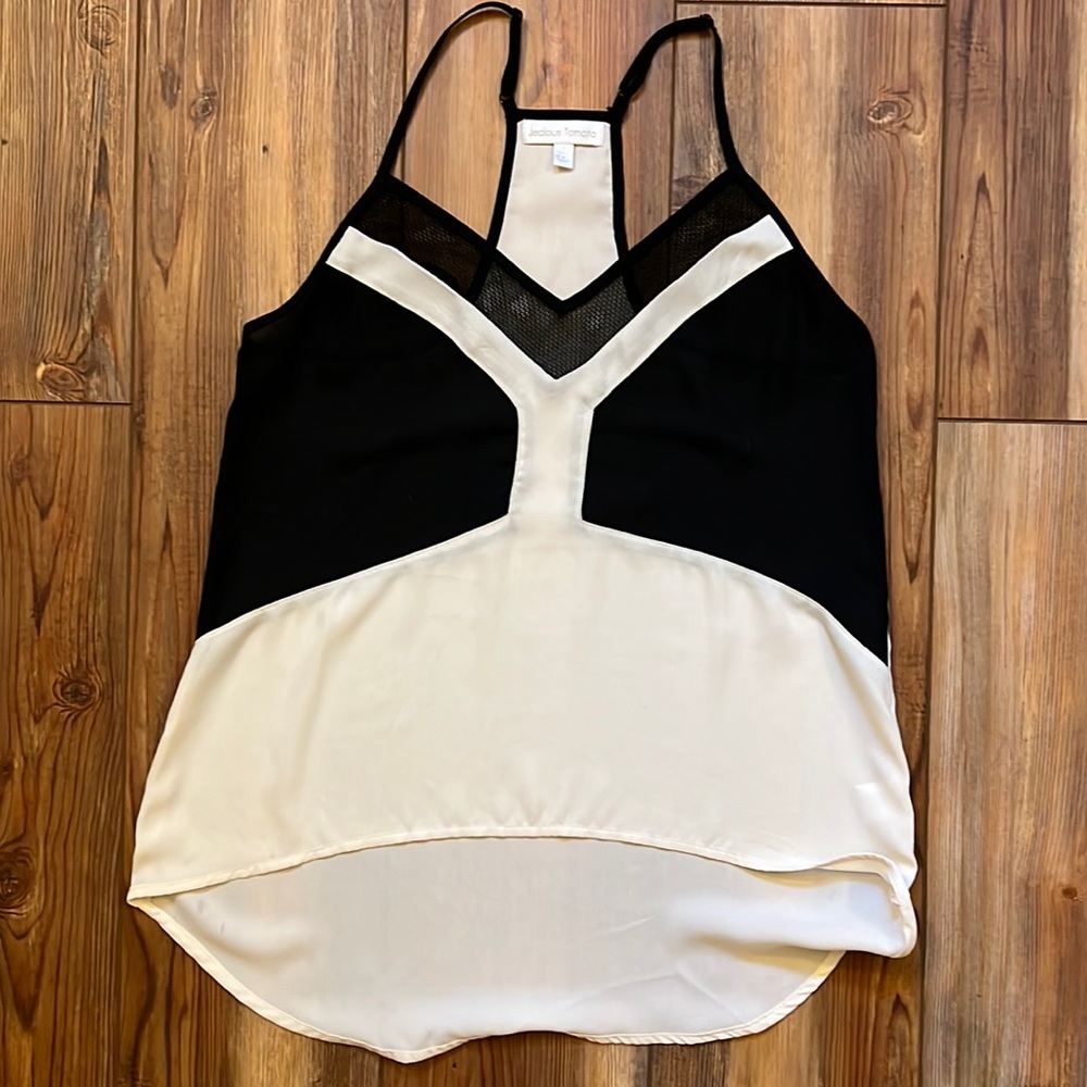 Jealous Tomato Camisole High-Low Black and White Size S